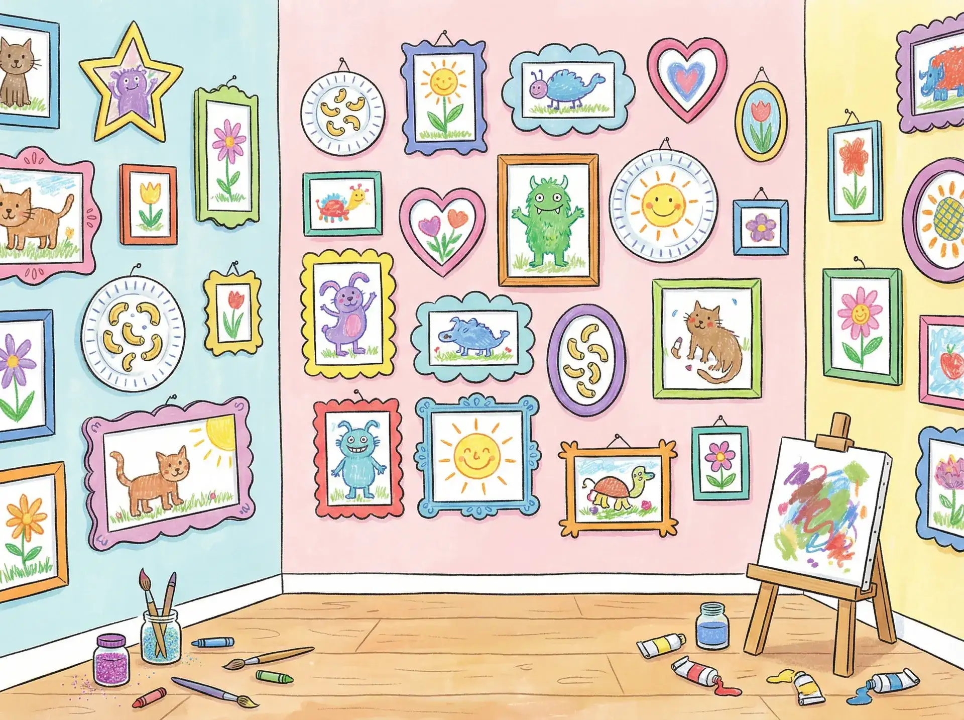 小朋友的彩色画作 - 黑色灯塔 创意展示